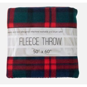 Plaid Fleece Throw Blanket 50x60 – Cozy Soft Warm Sofa Bed Holiday Gift Idea